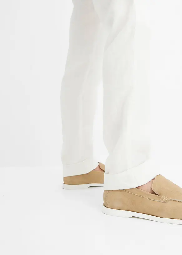 Leinenhose mit Bundfalte und G&uuml;rtel, bpc selection