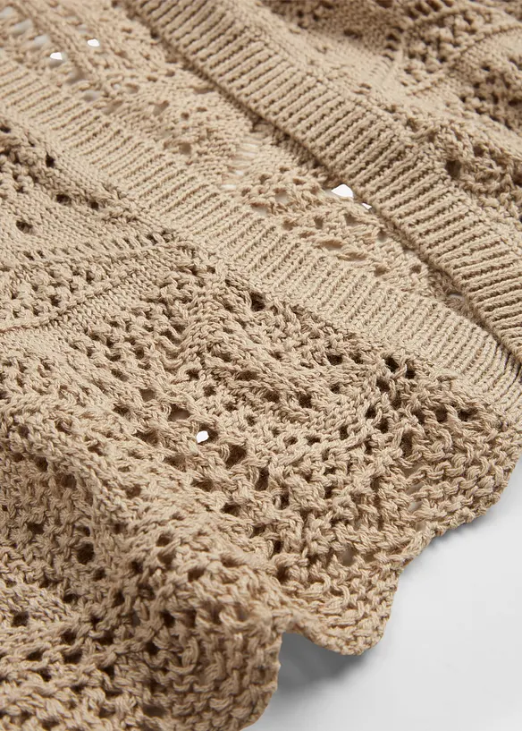 Ajour Longstrickjacke, bonprix