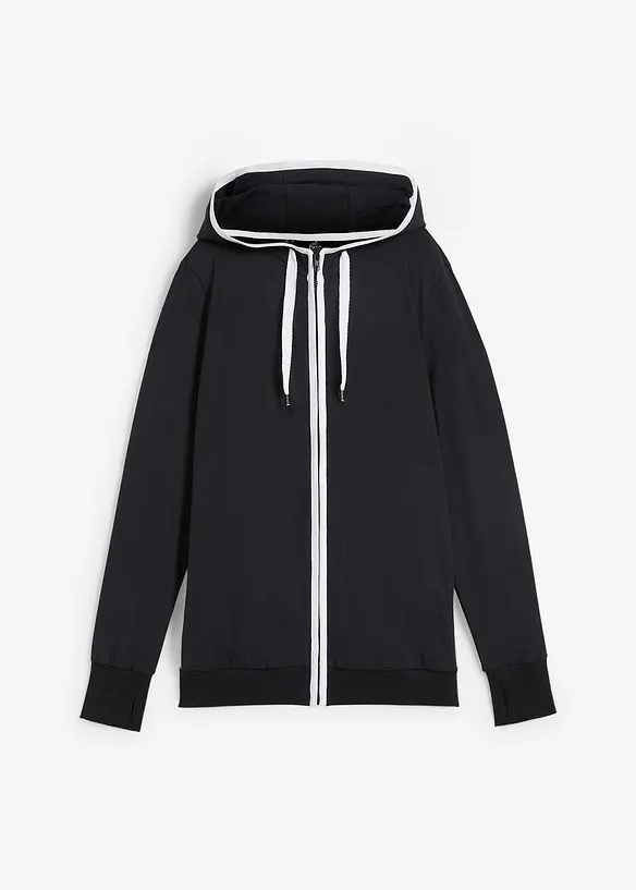 Sweat zippé en coton extensible, bonprix