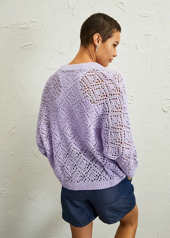 Gilet en maille ajourée, bonprix