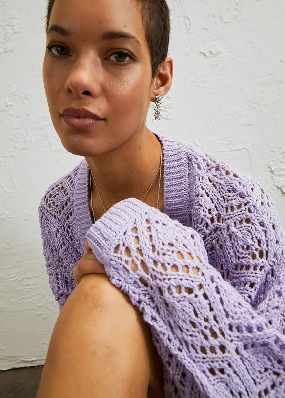 Gilet en maille ajourée, bonprix