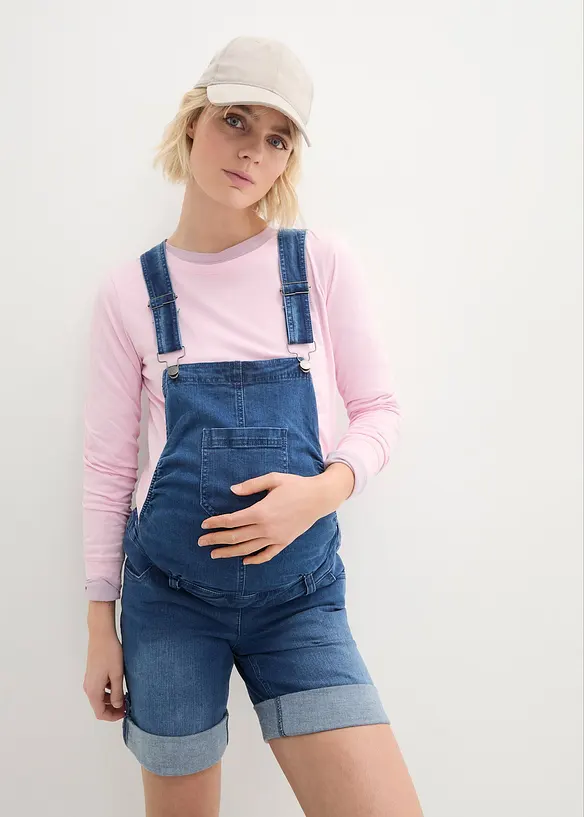 2-in-1 Umstands-Latzshorts und Bermuda-Latzshorts, bonprix