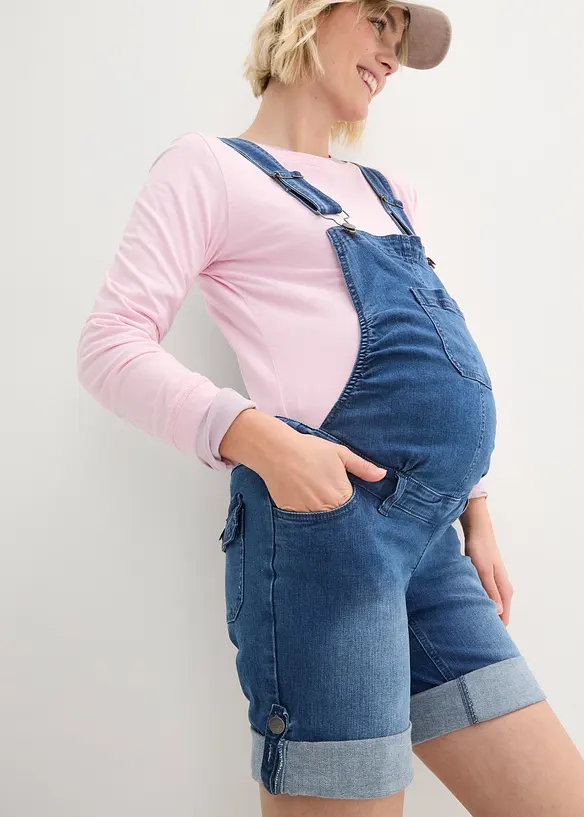 2-in-1 Umstands-Latzshorts und Bermuda-Latzshorts, bonprix