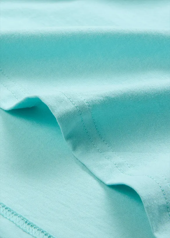 Weites Long-Shirt mit V-Ausschnitt, Kurzarm (5er Pack), bonprix