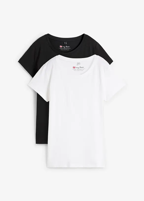 Lot de 5 T-shirts col rond, bonprix