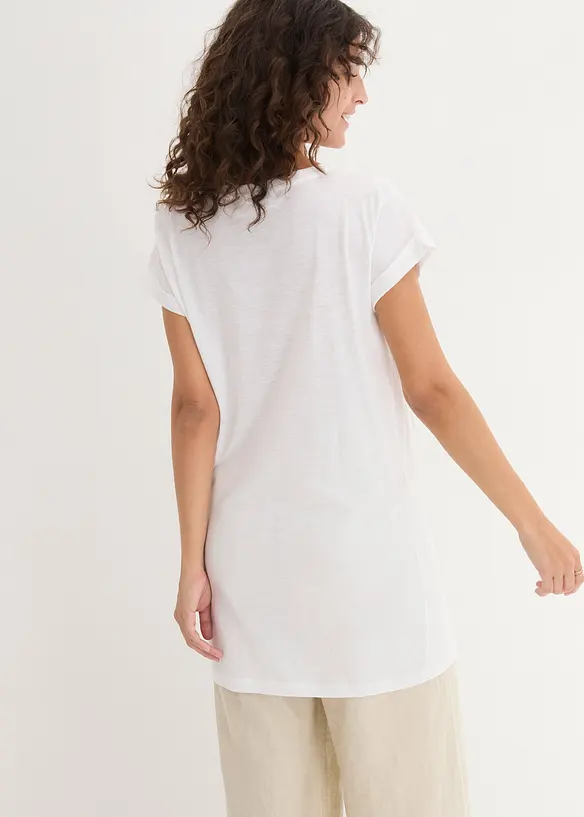 Boxy-Longshirt mit kurzen Ärmeln, bonprix