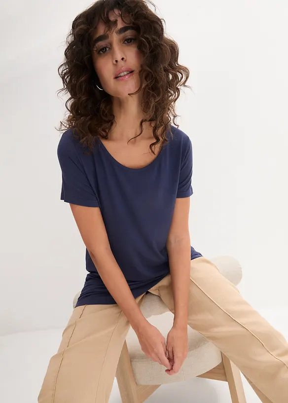 T-shirt long en viscose douce, bonprix
