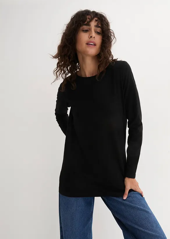 Langarm-Shirt mit reiner Bio-Baumwolle, bonprix