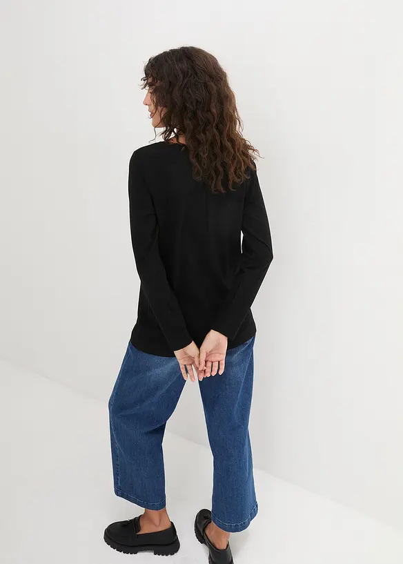 Langarm-Shirt mit reiner Bio-Baumwolle, bonprix