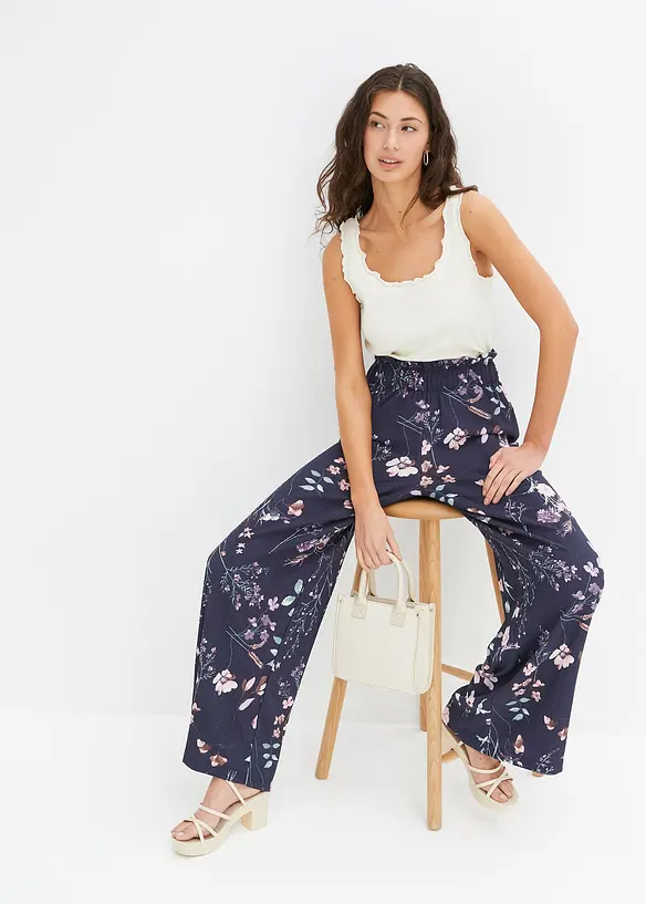 Jersey-Hose aus luftigem Crêpe, bonprix