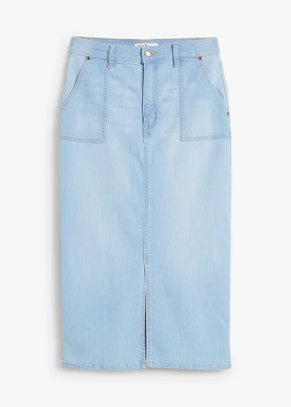 Jupe en jean avec fente, bonprix