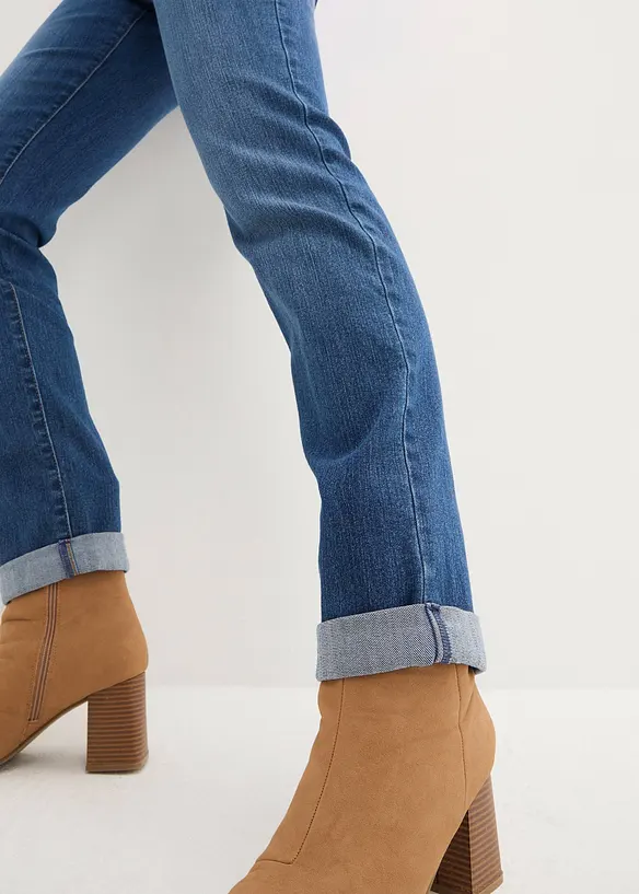 Jean droit taille mi-haute, extensible, bonprix