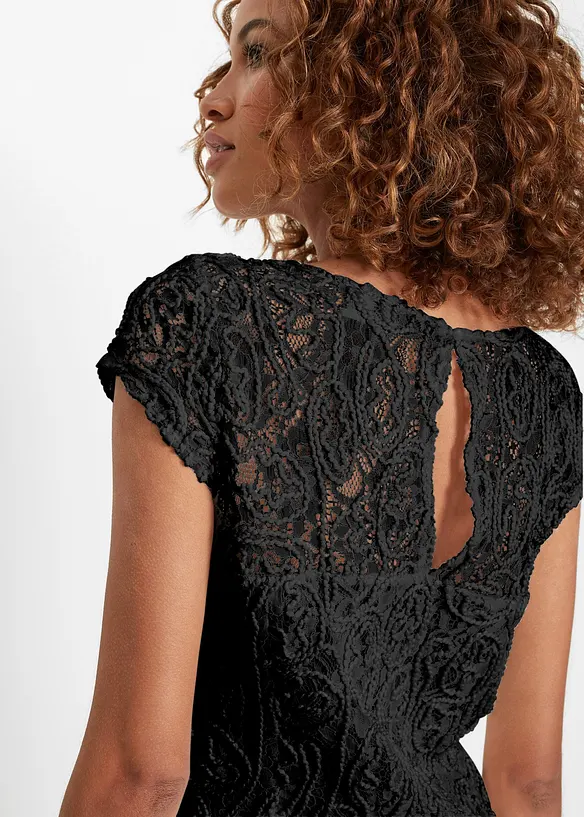 Blouse manches courtes en dentelle, bonprix