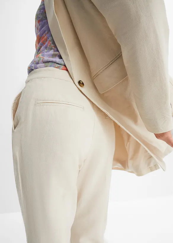 High-Waist-Hose aus Leinen-Viskose-Mix, bonprix