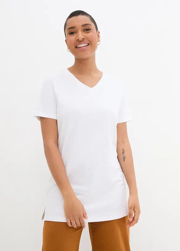 Longshirt mit V-Ausschnitt (2er Pack), bonprix