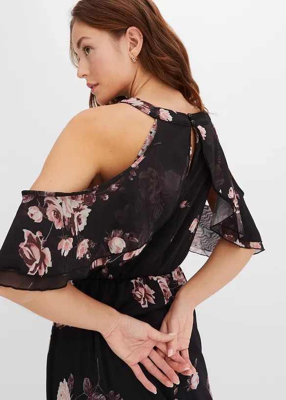 Robe longue en mesh imprim&eacute;, bonprix