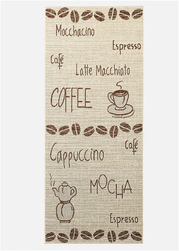 Teppich mit Cappuccino Motiv, bonprix