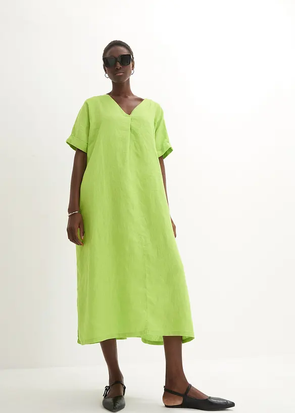 Robe caftan 100 % lin, bonprix