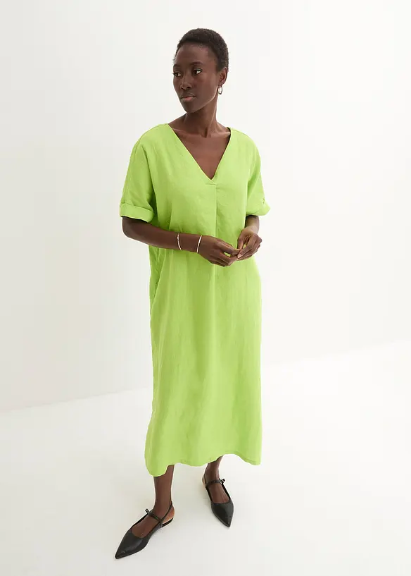 Robe caftan 100 % lin, bonprix