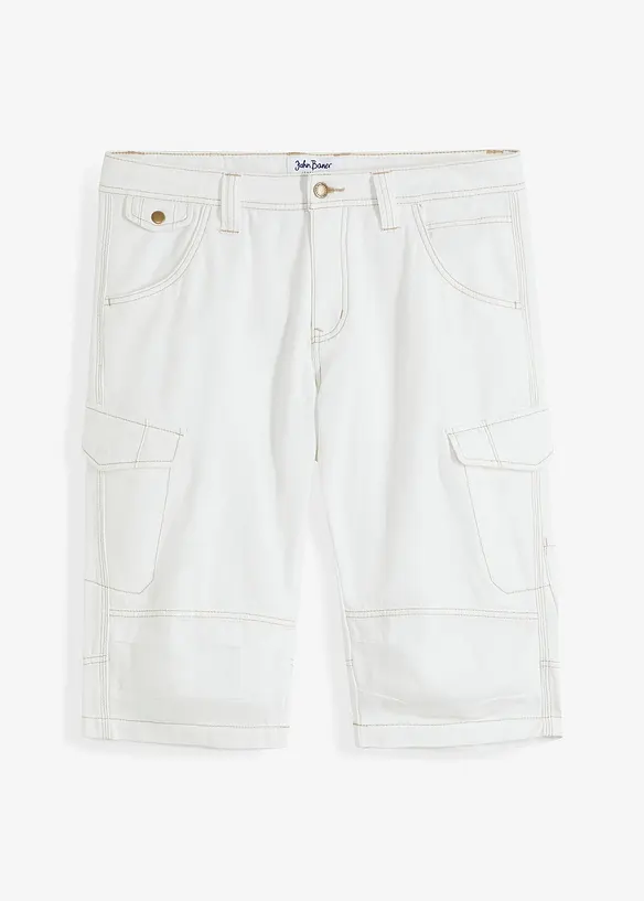 Bermuda long poches cargo en denim léger, coupe loose, bonprix