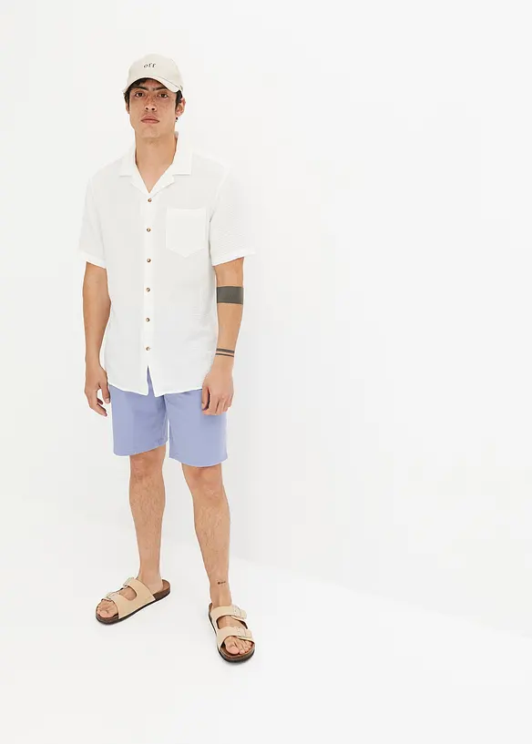 Chemise manches courtes en gaze 100% coton, bonprix