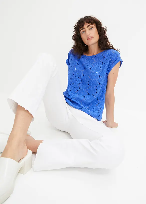 T-shirt en broderie anglaise, bonprix
