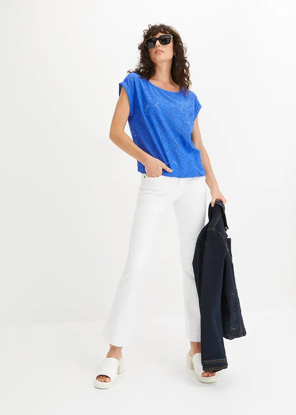 T-shirt en broderie anglaise, bonprix