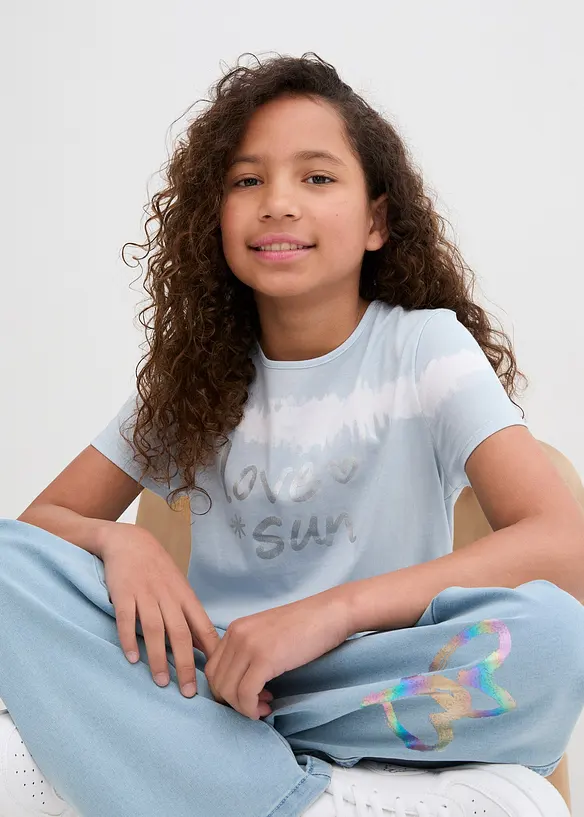 T-shirt 100% coton, plus long derrière, bonprix