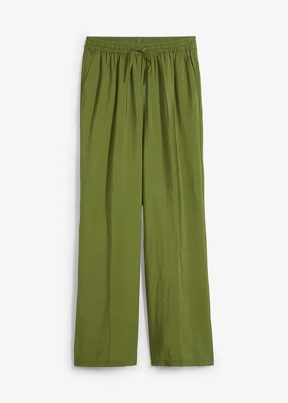 Pantalon ample à taille élastiquée en viscose mélangée, bonprix
