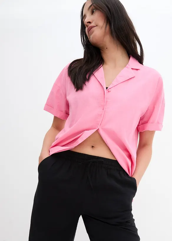 Pantalon ample à taille élastiquée en viscose mélangée, bonprix
