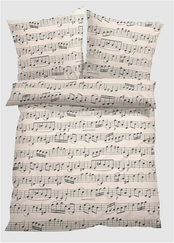 Bettwäsche mit Musiknoten, bonprix