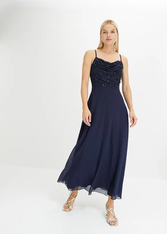 Trägerkleid mit Paillettenstickerei, bonprix