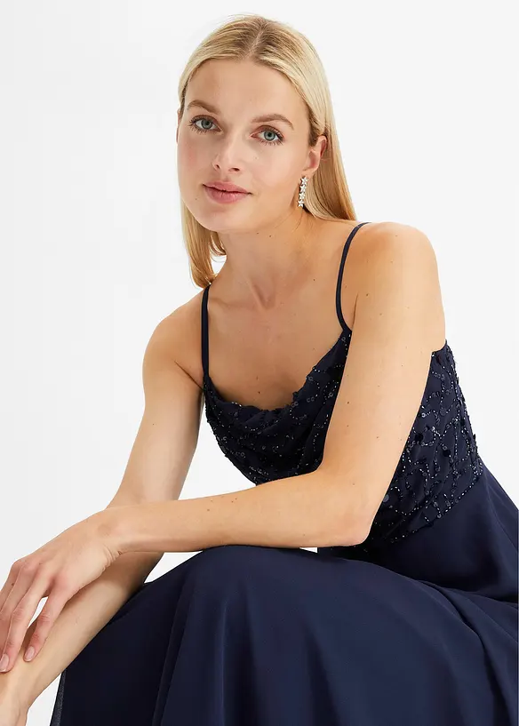 Trägerkleid mit Paillettenstickerei, bonprix
