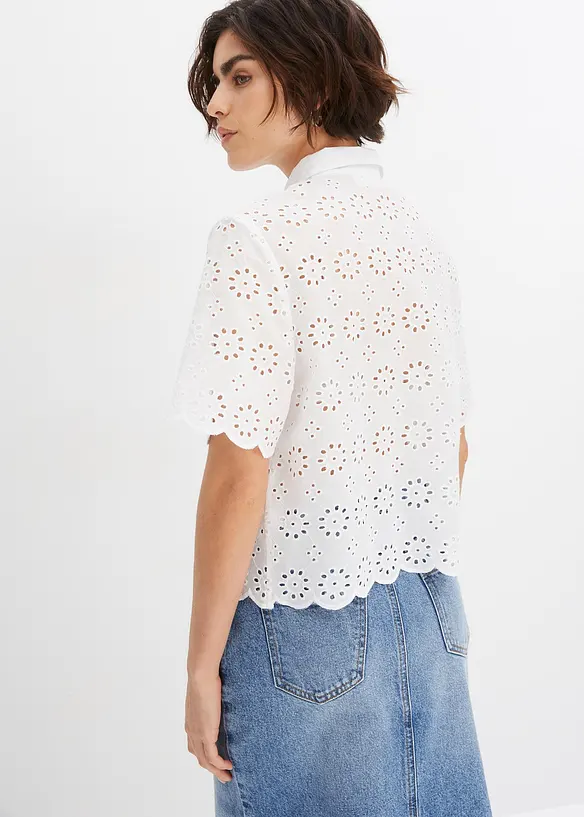 Chemisier à manches courtes, 100% coton, bonprix