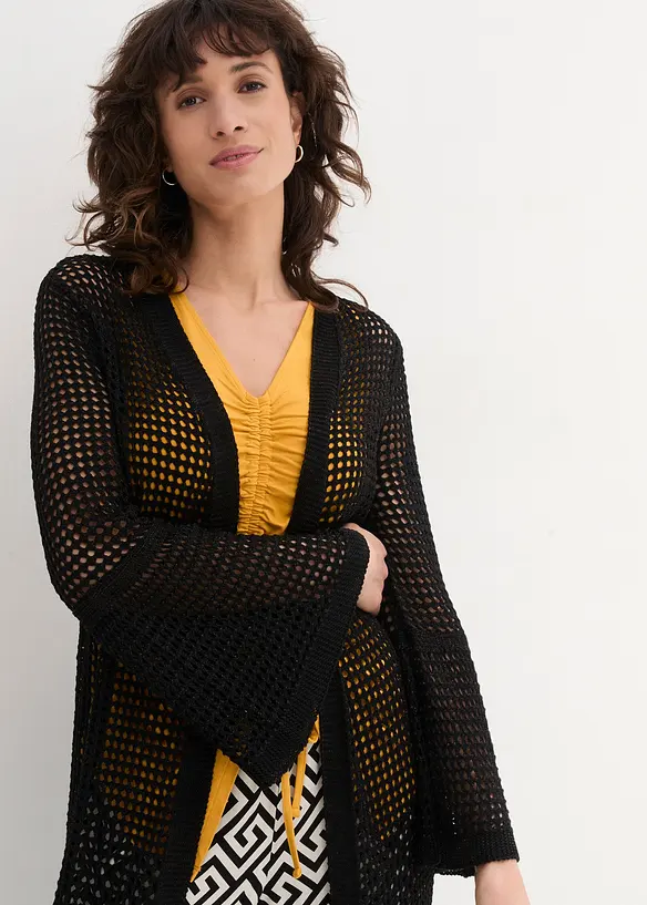 Gilet long en maille, bonprix