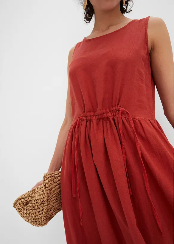 Robe longue en l&eacute;ger m&eacute;lange de lin et viscose, bonprix