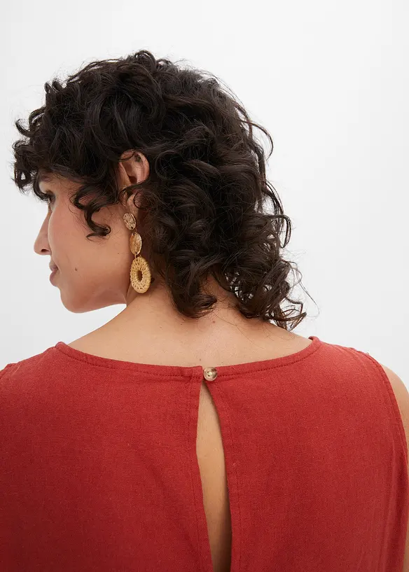 Robe longue en l&eacute;ger m&eacute;lange de lin et viscose, bonprix