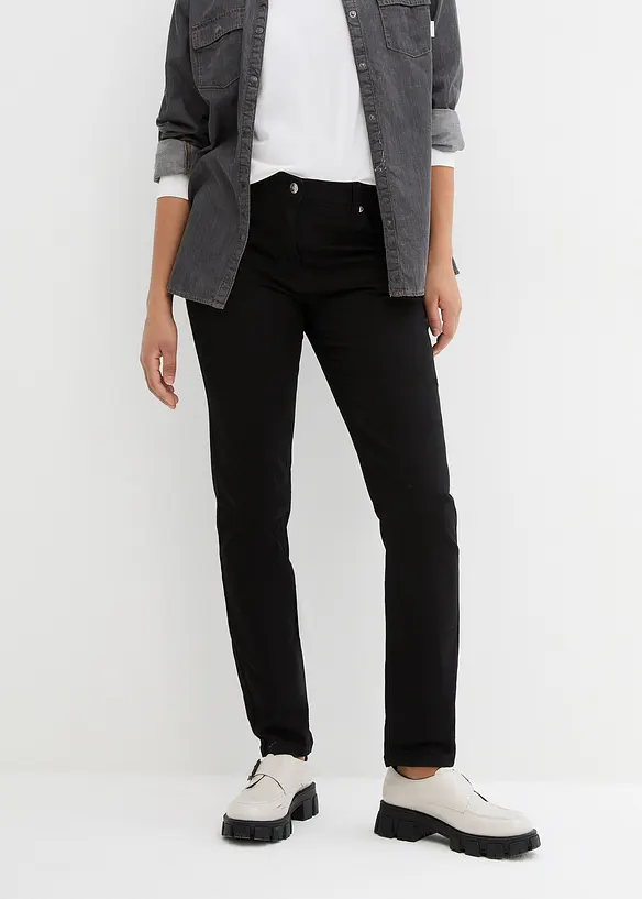 Pantalon slim taille mi-haute élastiquée, bonprix