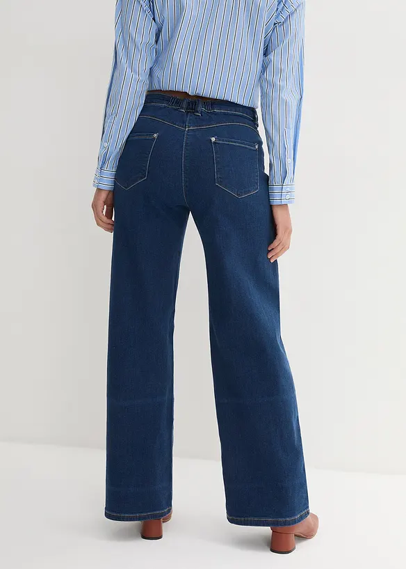 Wide-Leg-Jeans Mid Waist, Bequembund, bonprix