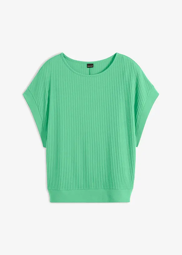 T-shirt avec manches chauve-souris et côtes, bonprix