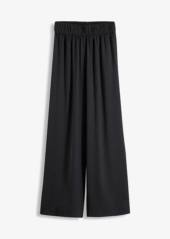 Pantalon palazzo léger et fluide, taille haute et confortable, long, bonprix