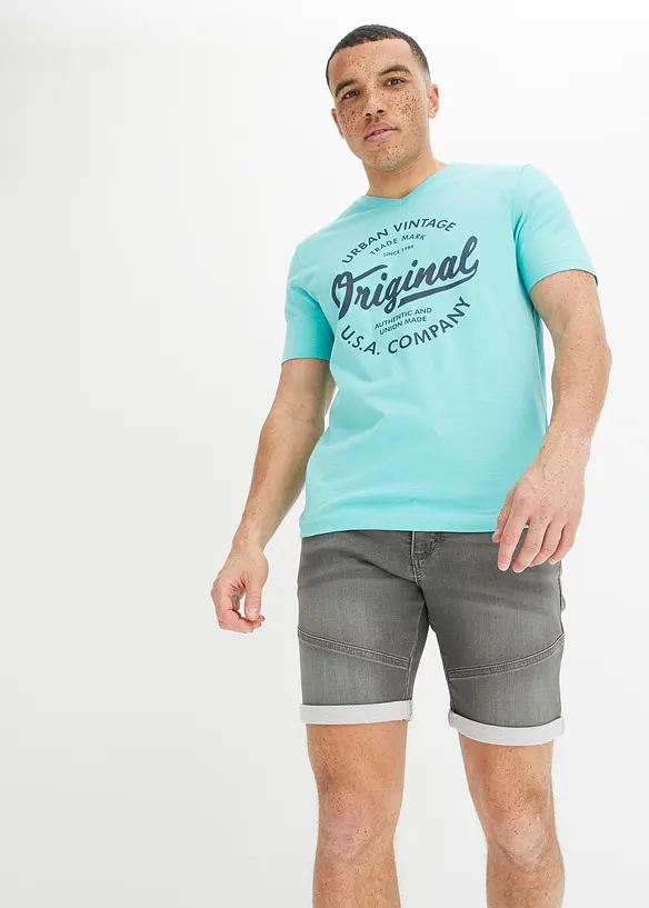 T-shirt col V, 100% coton, bonprix