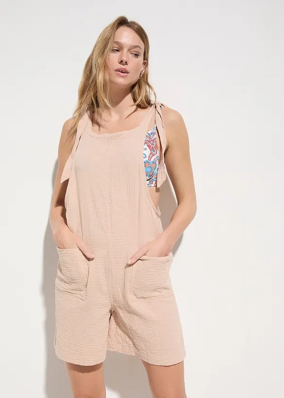 Strandjumpsuit aus luftigem Musselin, bonprix