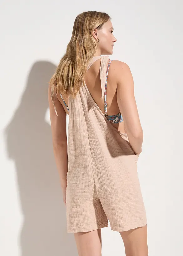 Strandjumpsuit aus luftigem Musselin, bonprix