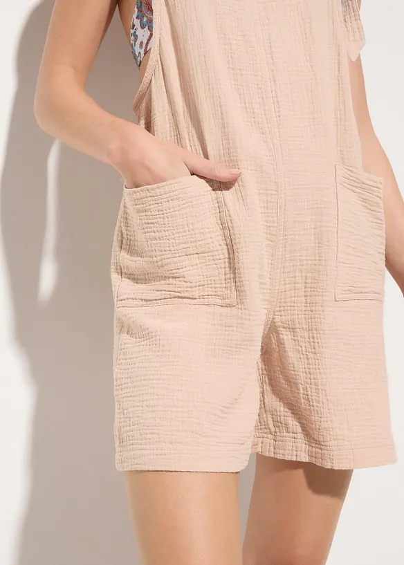 Strandjumpsuit aus luftigem Musselin, bonprix