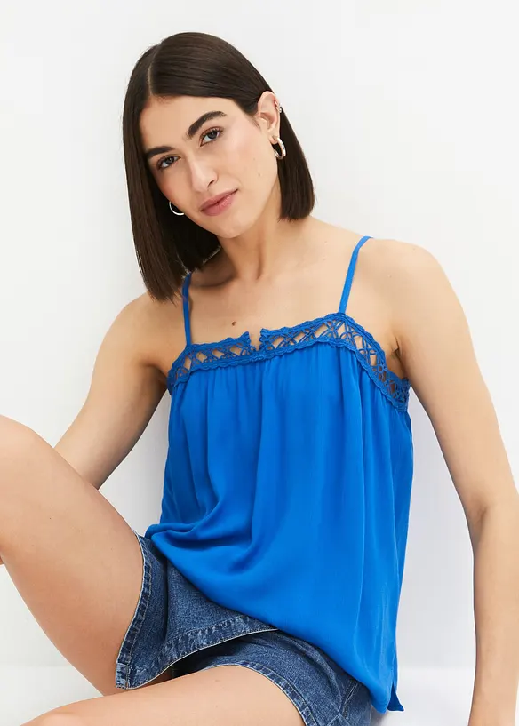 Top fluide avec dentelle, bonprix