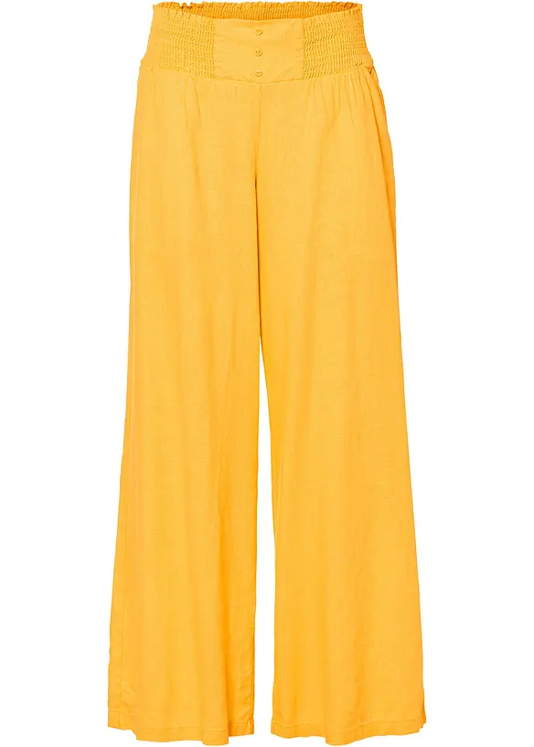 Pantalon large et léger en lin mélangé, bonprix