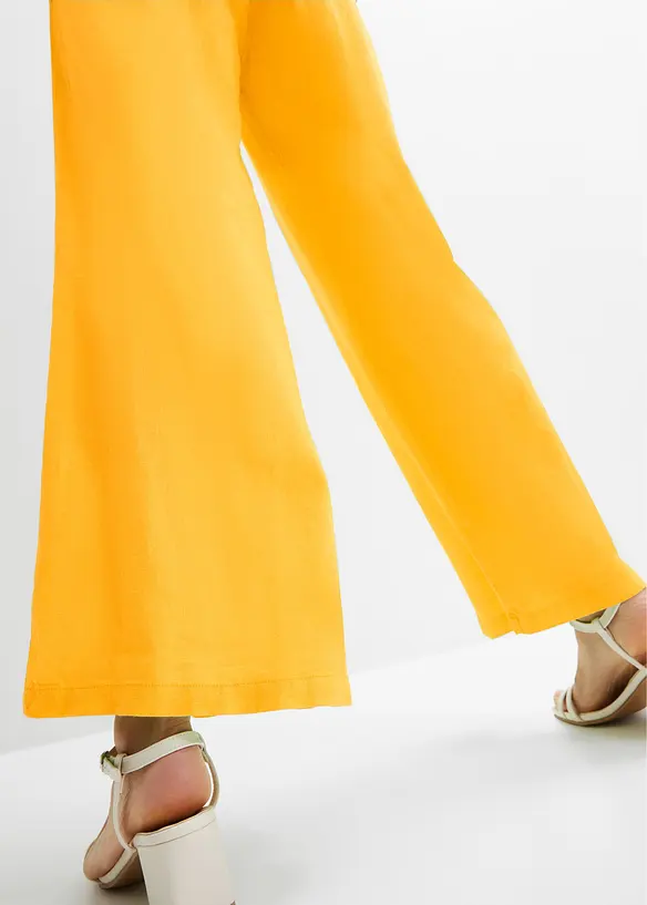Pantalon large et léger en lin mélangé, bonprix