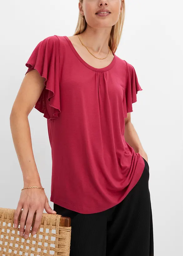 T-shirt à manches volantées, bonprix
