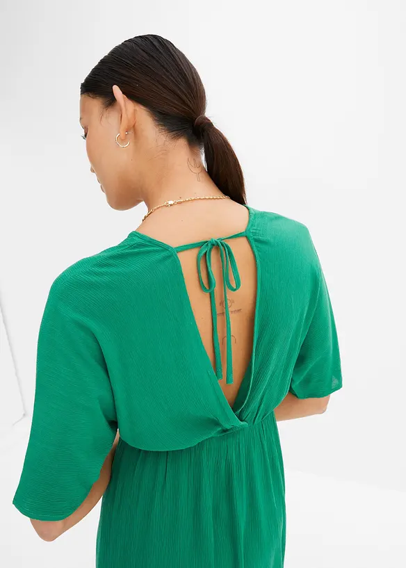 Robe midi avec détails à nouer, bonprix